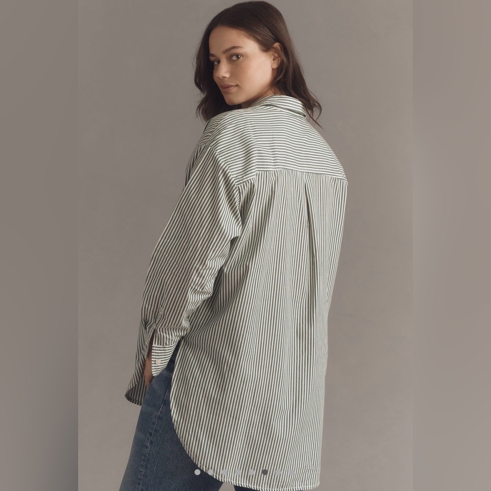 The Bennet Buttondown Shirt by Maeve - Size S - Moss - Picture 6 of 12